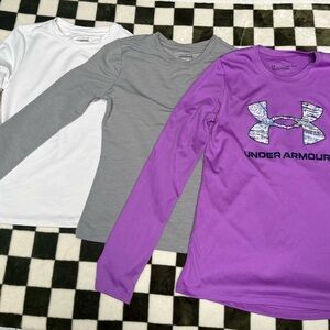 bcg and Under ArmourLong Sleeve ShirtsTrio in Purple, Gray & White